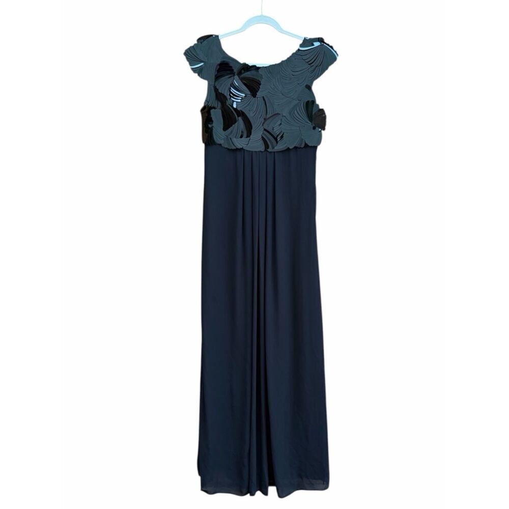 TED BAKER Haylei Black Sequin ALine Maxi Gown/Dress Formal Wedding 8 Black Tie - Picture 3 of 7